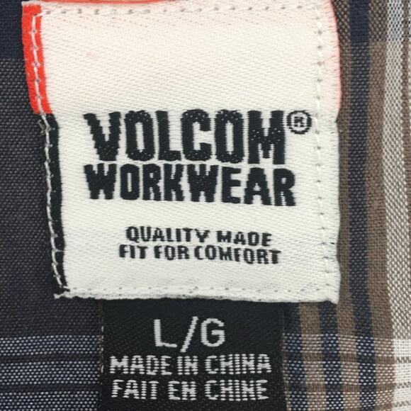 Volcom Men's Workwear Long Sleeve Plaid Shirt with Snap-Buttons Size L - Picture 4 of 16